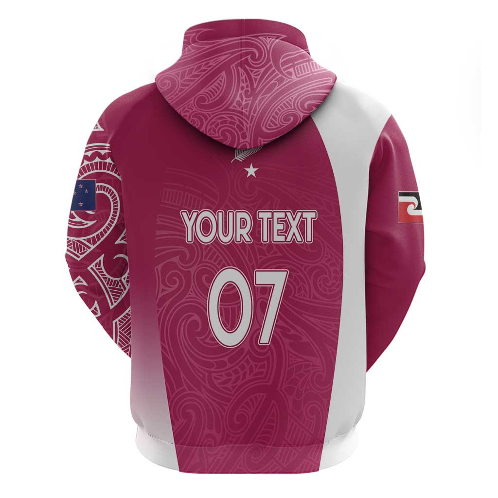 Personalised New Zealand Rugby Hoodie Aotearoa Champions - Pink Version