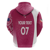 Personalised New Zealand Rugby Hoodie Aotearoa Champions - Pink Version