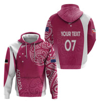 Personalised New Zealand Rugby Hoodie Aotearoa Champions - Pink Version
