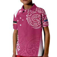 Personalised New Zealand Rugby Kid Polo Shirt Aotearoa Champions - Pink Version
