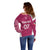 Personalised New Zealand Rugby Off Shoulder Sweater Aotearoa Champions - Pink Version