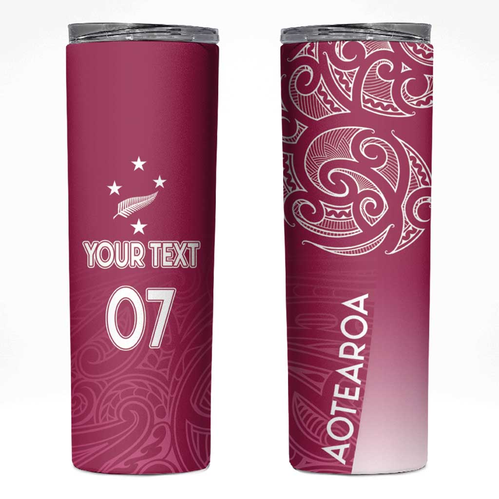 Personalised New Zealand Rugby Skinny Tumbler Aotearoa Champions - Pink Version