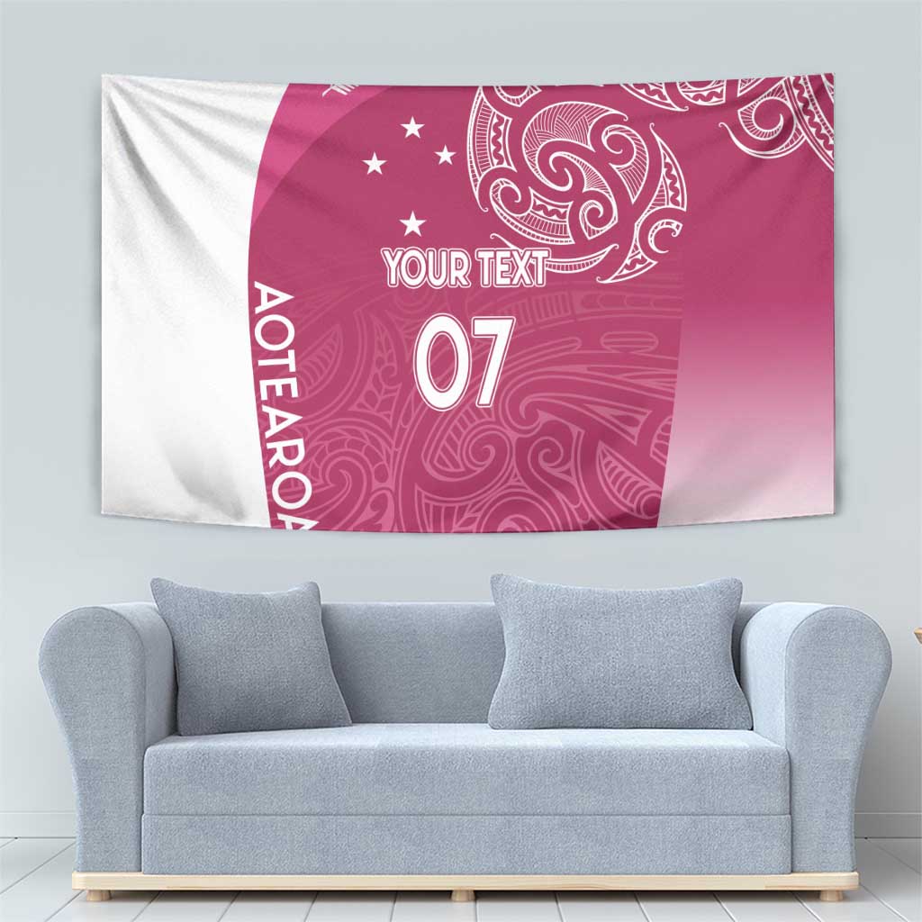 Personalised New Zealand Rugby Tapestry Aotearoa Champions - Pink Version