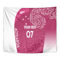 Personalised New Zealand Rugby Tapestry Aotearoa Champions - Pink Version