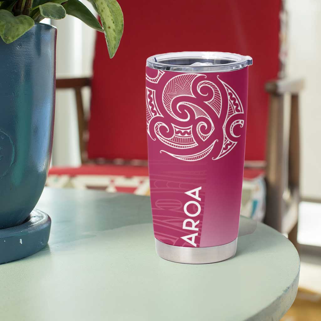 Personalised New Zealand Rugby Tumbler Cup Aotearoa Champions - Pink Version