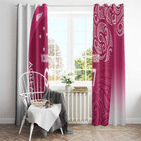 Personalised New Zealand Rugby Window Curtain Aotearoa Champions - Pink Version