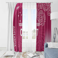Personalised New Zealand Rugby Window Curtain Aotearoa Champions - Pink Version