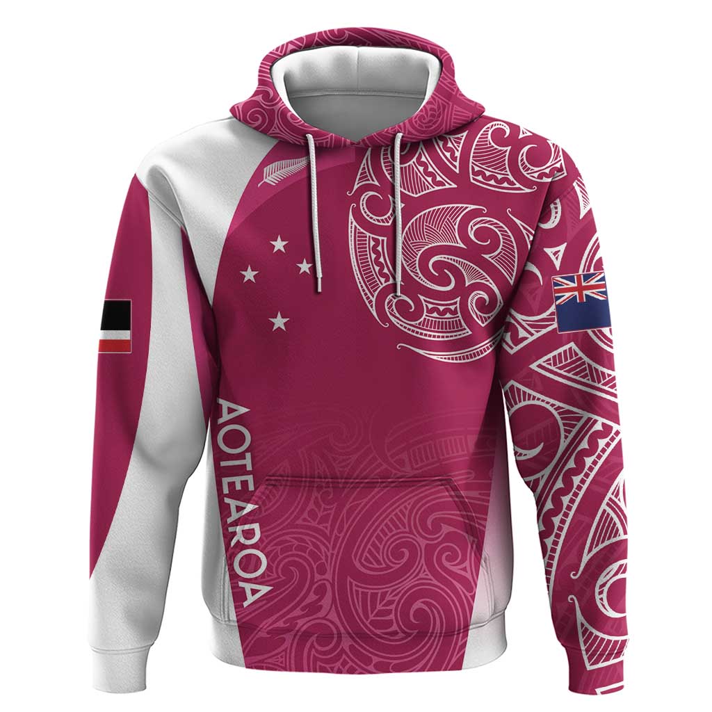 Personalised New Zealand Rugby Zip Hoodie Aotearoa Champions - Pink Version