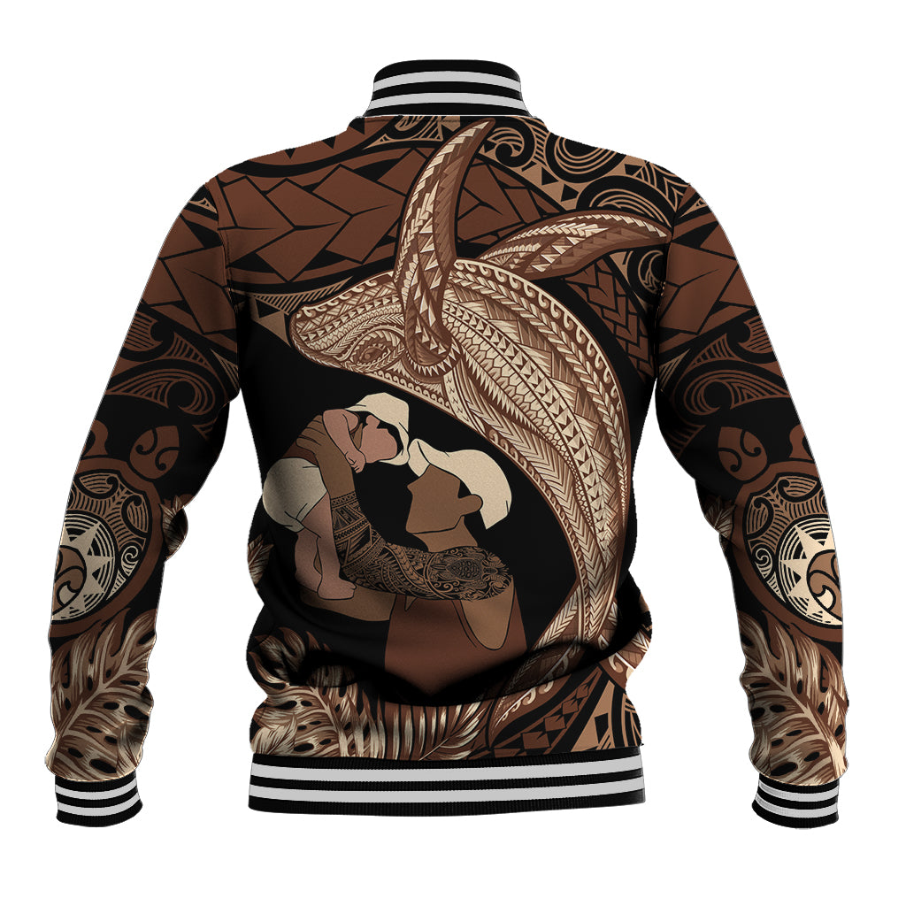 Father's Day Polynesian Pattern Baseball Jacket Tropical Humpback Whale LT7 - Polynesian Pride