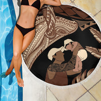 Father's Day Polynesian Pattern Beach Blanket Tropical Humpback Whale LT7 - Polynesian Pride