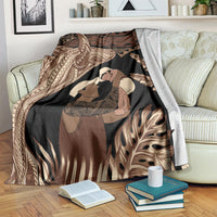 Father's Day Polynesian Pattern Blanket Tropical Humpback Whale LT7 Brown - Polynesian Pride