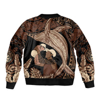 Father's Day Polynesian Pattern Bomber Jacket Tropical Humpback Whale LT7 - Polynesian Pride