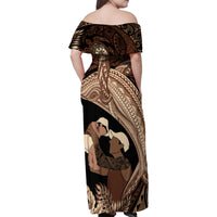 Father's Day Polynesian Pattern Family Matching Off Shoulder Maxi Dress and Hawaiian Shirt Tropical Humpback Whale LT7 - Polynesian Pride