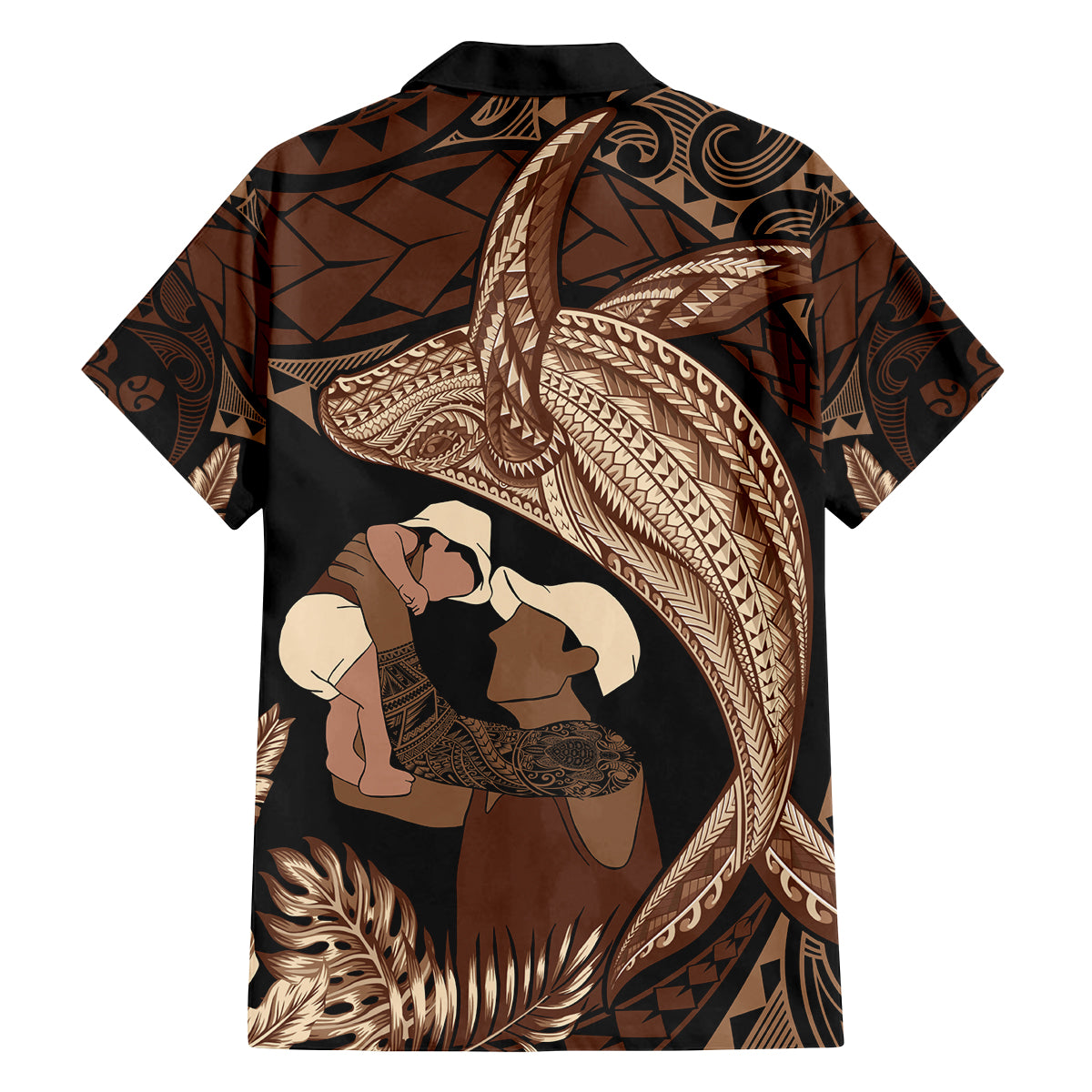 Father's Day Polynesian Pattern Family Matching Puletasi and Hawaiian Shirt Tropical Humpback Whale LT7 - Polynesian Pride