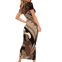 Father's Day Polynesian Pattern Family Matching Short Sleeve Bodycon Dress and Hawaiian Shirt Tropical Humpback Whale LT7 - Polynesian Pride