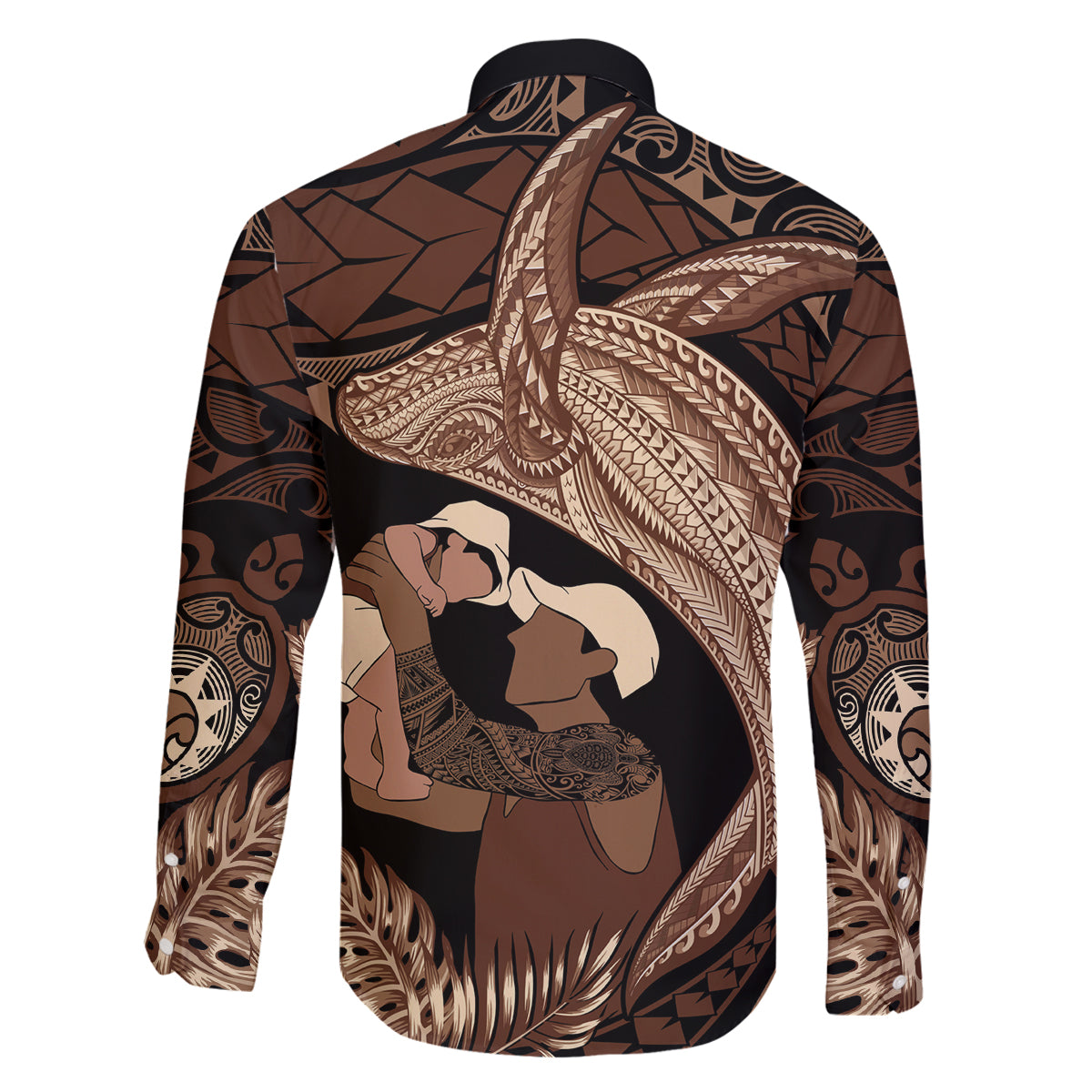 Father's Day Polynesian Pattern Family Matching Tank Maxi Dress and Hawaiian Shirt Tropical Humpback Whale LT7 - Polynesian Pride