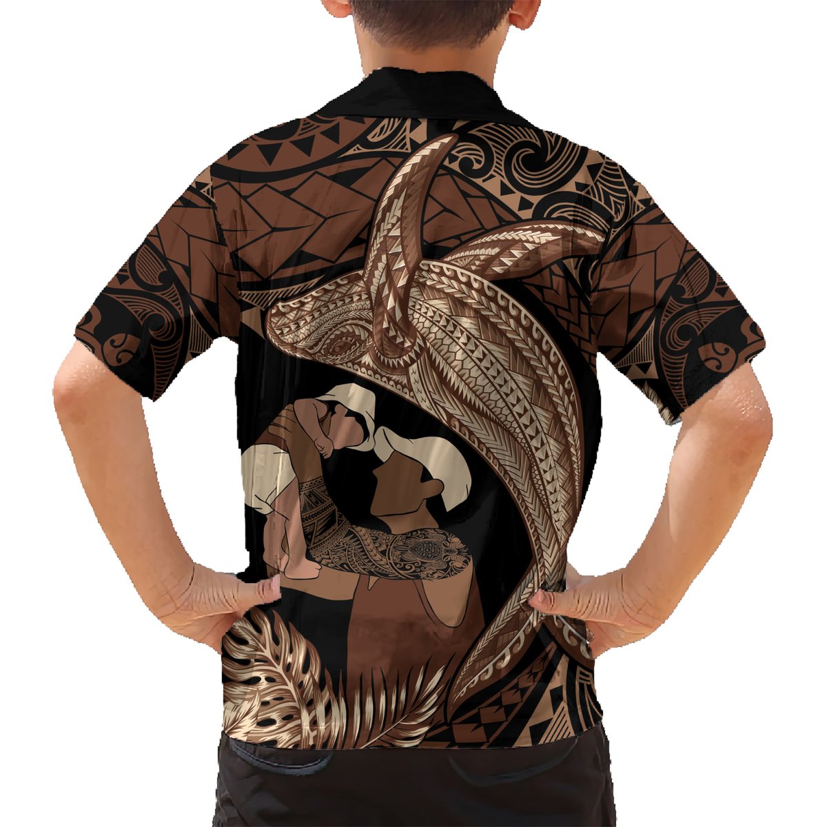 Father's Day Polynesian Pattern Hawaiian Shirt Tropical Humpback Whale LT7 - Polynesian Pride