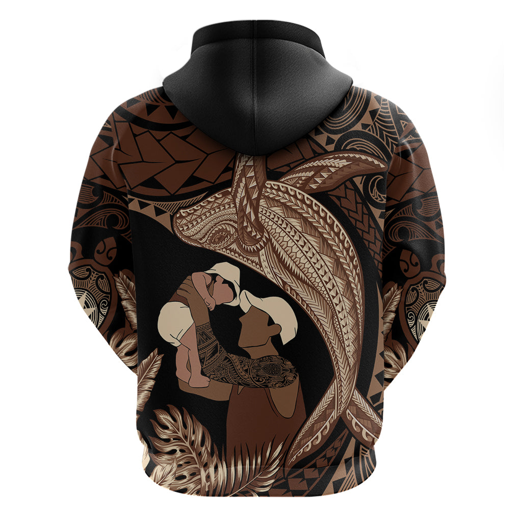 Father's Day Polynesian Pattern Hoodie Tropical Humpback Whale LT7 - Polynesian Pride