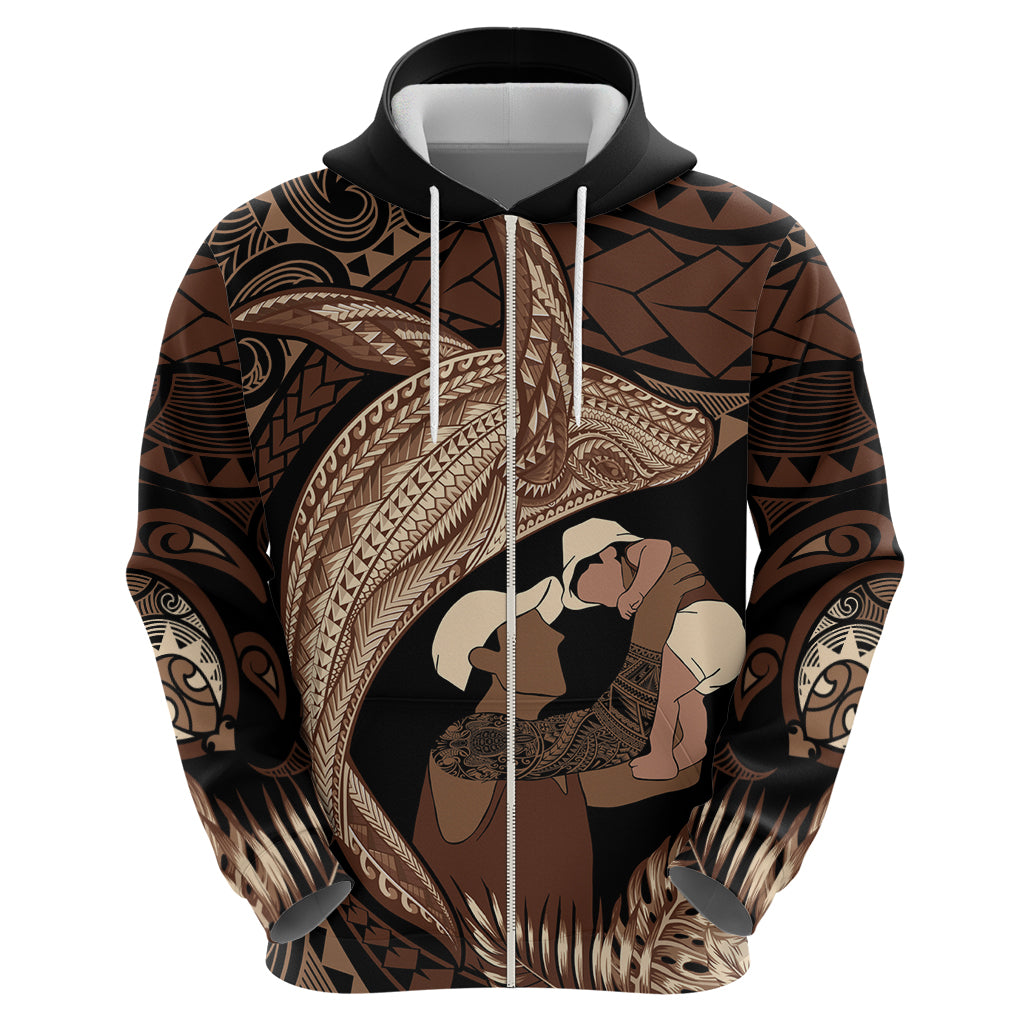 Father's Day Polynesian Pattern Hoodie Tropical Humpback Whale LT7 - Polynesian Pride