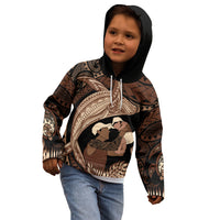 Father's Day Polynesian Pattern Kid Hoodie Tropical Humpback Whale