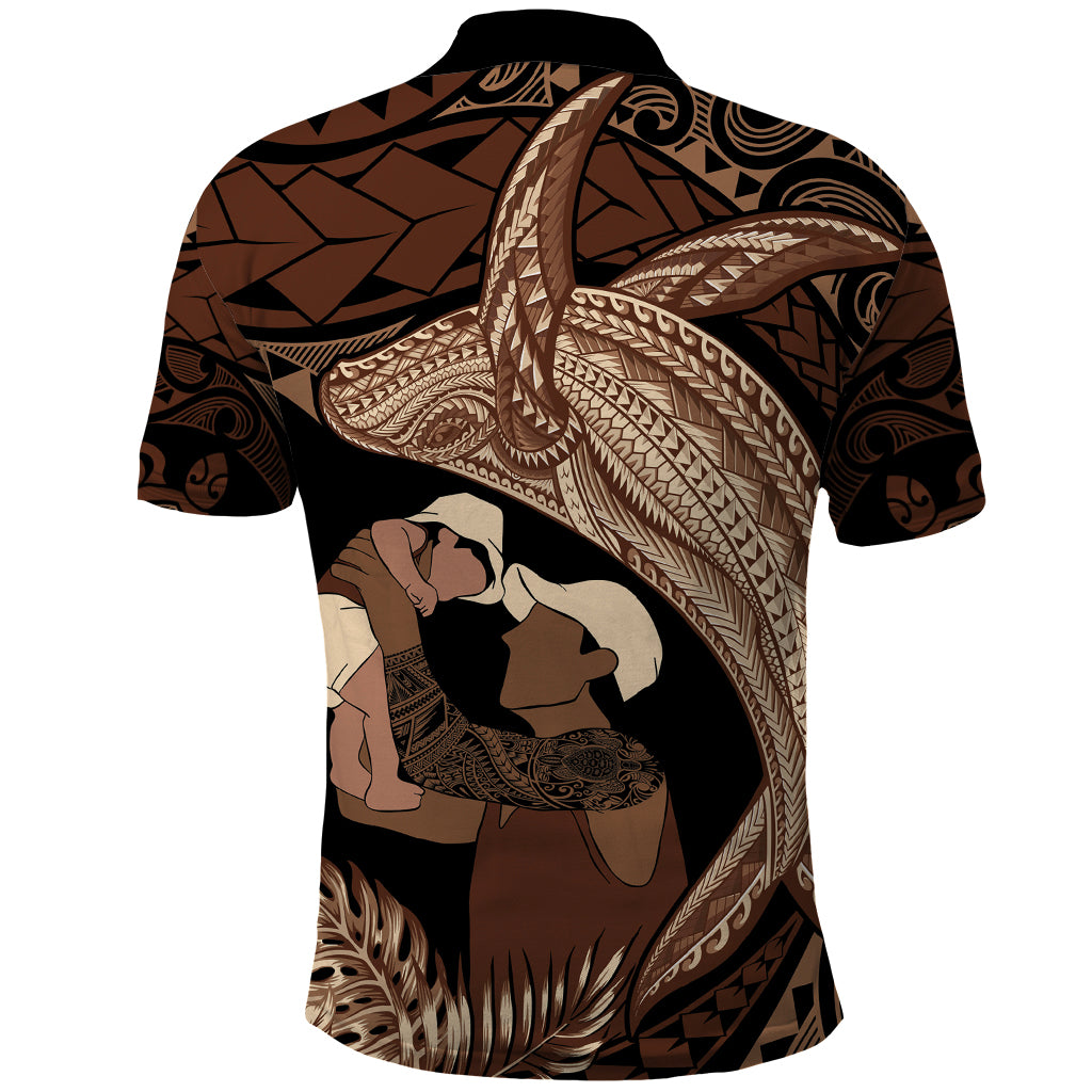 Father's Day Polynesian Pattern Polo Shirt Tropical Humpback Whale