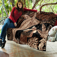 Father's Day Polynesian Pattern Quilt Tropical Humpback Whale