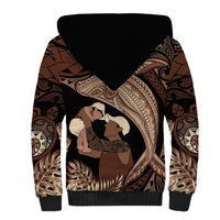 Father's Day Polynesian Pattern Sherpa Hoodie Tropical Humpback Whale LT7 - Polynesian Pride