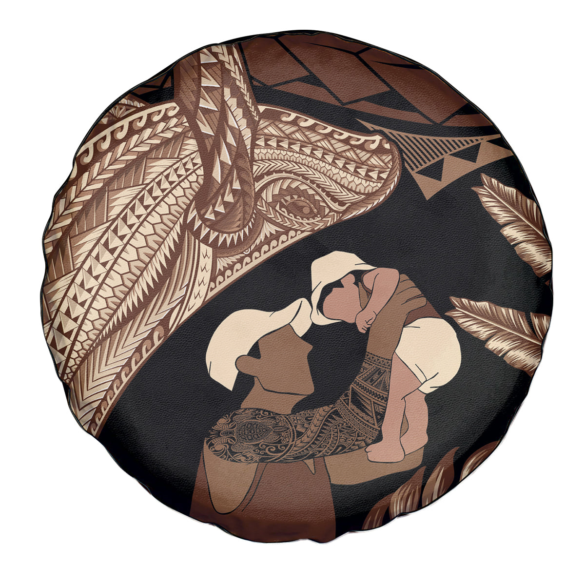 Father's Day Polynesian Pattern Spare Tire Cover Tropical Humpback Whale LT7 - Polynesian Pride