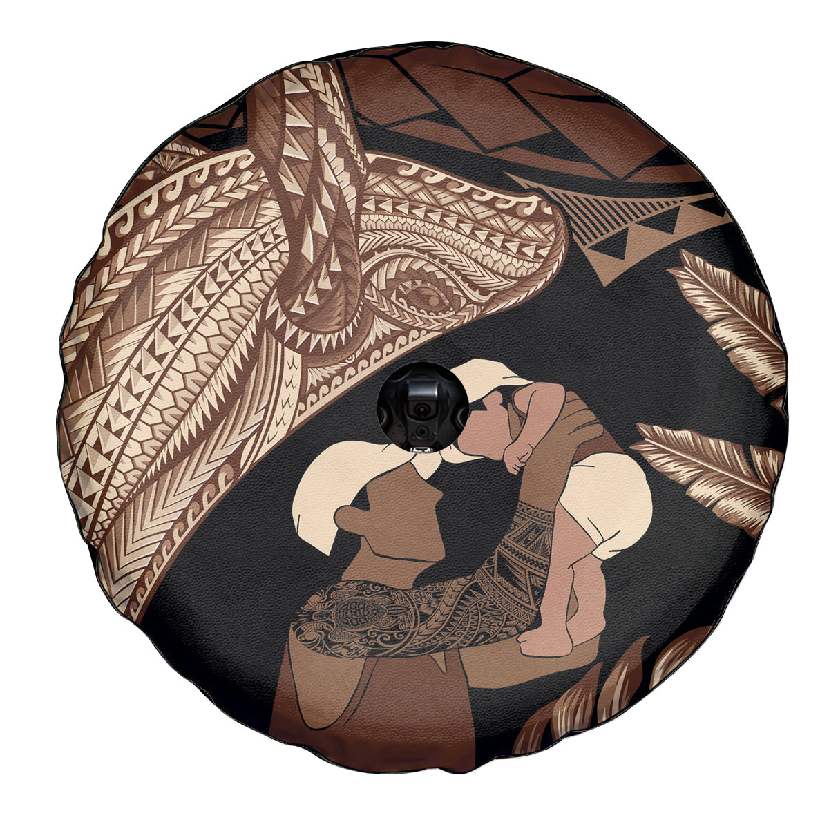 Father's Day Polynesian Pattern Spare Tire Cover Tropical Humpback Whale LT7 - Polynesian Pride