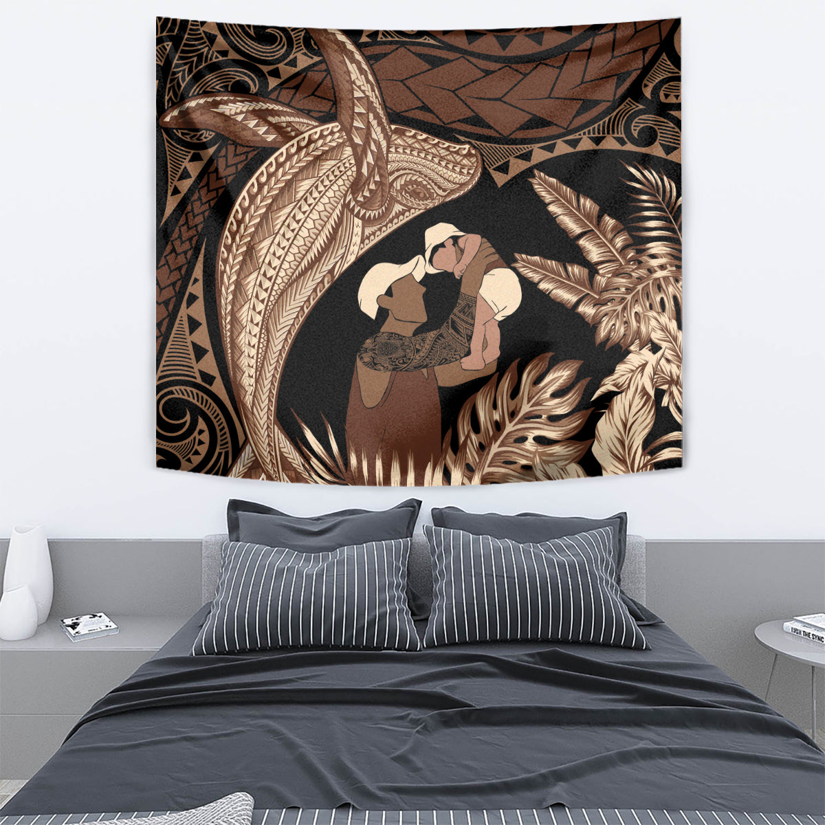 Father's Day Polynesian Pattern Tapestry Tropical Humpback Whale LT7 - Polynesian Pride