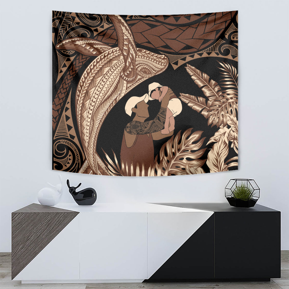 Father's Day Polynesian Pattern Tapestry Tropical Humpback Whale LT7 - Polynesian Pride