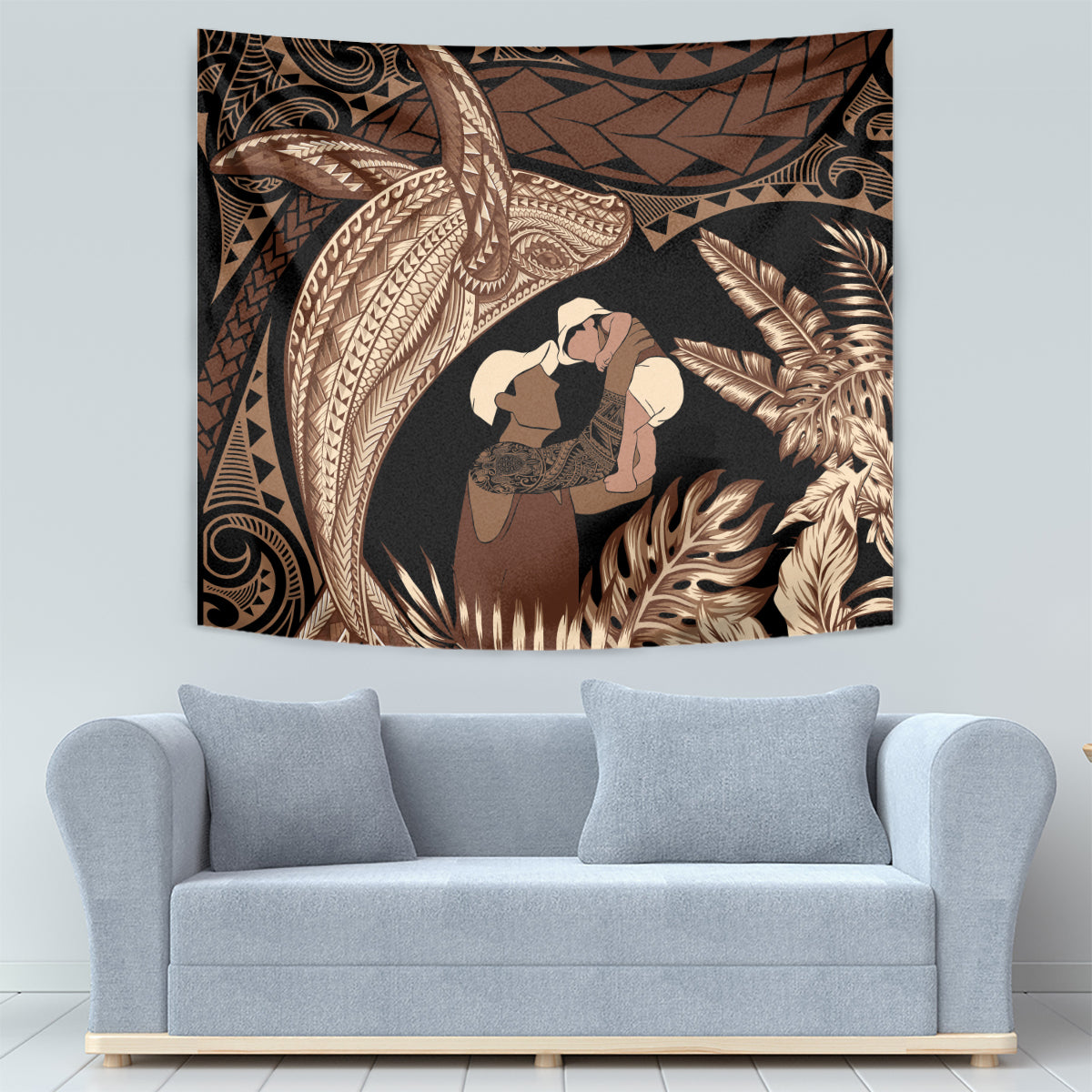 Father's Day Polynesian Pattern Tapestry Tropical Humpback Whale LT7 - Polynesian Pride