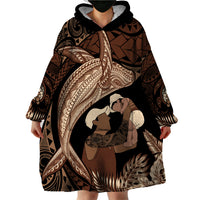 Father's Day Polynesian Pattern Wearable Blanket Hoodie Tropical Humpback Whale LT7 - Polynesian Pride