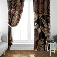 Father's Day Polynesian Pattern Window Curtain Tropical Humpback Whale LT7 - Polynesian Pride