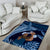 Father's Day Polynesian Pattern Area Rug Tropical Humpback Whale - Navy