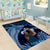 Father's Day Polynesian Pattern Area Rug Tropical Humpback Whale - Navy