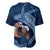 Father's Day Polynesian Pattern Baseball Jersey Tropical Humpback Whale - Navy