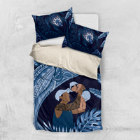 Father's Day Polynesian Pattern Bedding Set Tropical Humpback Whale - Navy LT7 US Twin 172cm x 218cm Navy Blue - Polynesian Pride