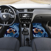 Father's Day Polynesian Pattern Car Mats Tropical Humpback Whale - Navy LT7 Set 2pcs - Front Navy Blue - Polynesian Pride
