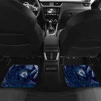 Father's Day Polynesian Pattern Car Mats Tropical Humpback Whale - Navy LT7 Set 2pcs - Back Navy Blue - Polynesian Pride