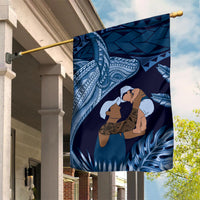 Father's Day Polynesian Pattern Garden Flag Tropical Humpback Whale - Navy LT7 House Flag Navy Blue - Polynesian Pride