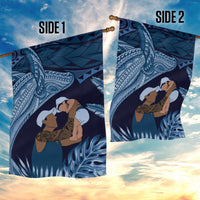 Father's Day Polynesian Pattern Garden Flag Tropical Humpback Whale - Navy LT7 - Polynesian Pride