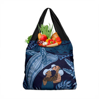 Father's Day Polynesian Pattern Grocery Bag Tropical Humpback Whale - Navy LT7 1-pack One Size Navy Blue - Polynesian Pride