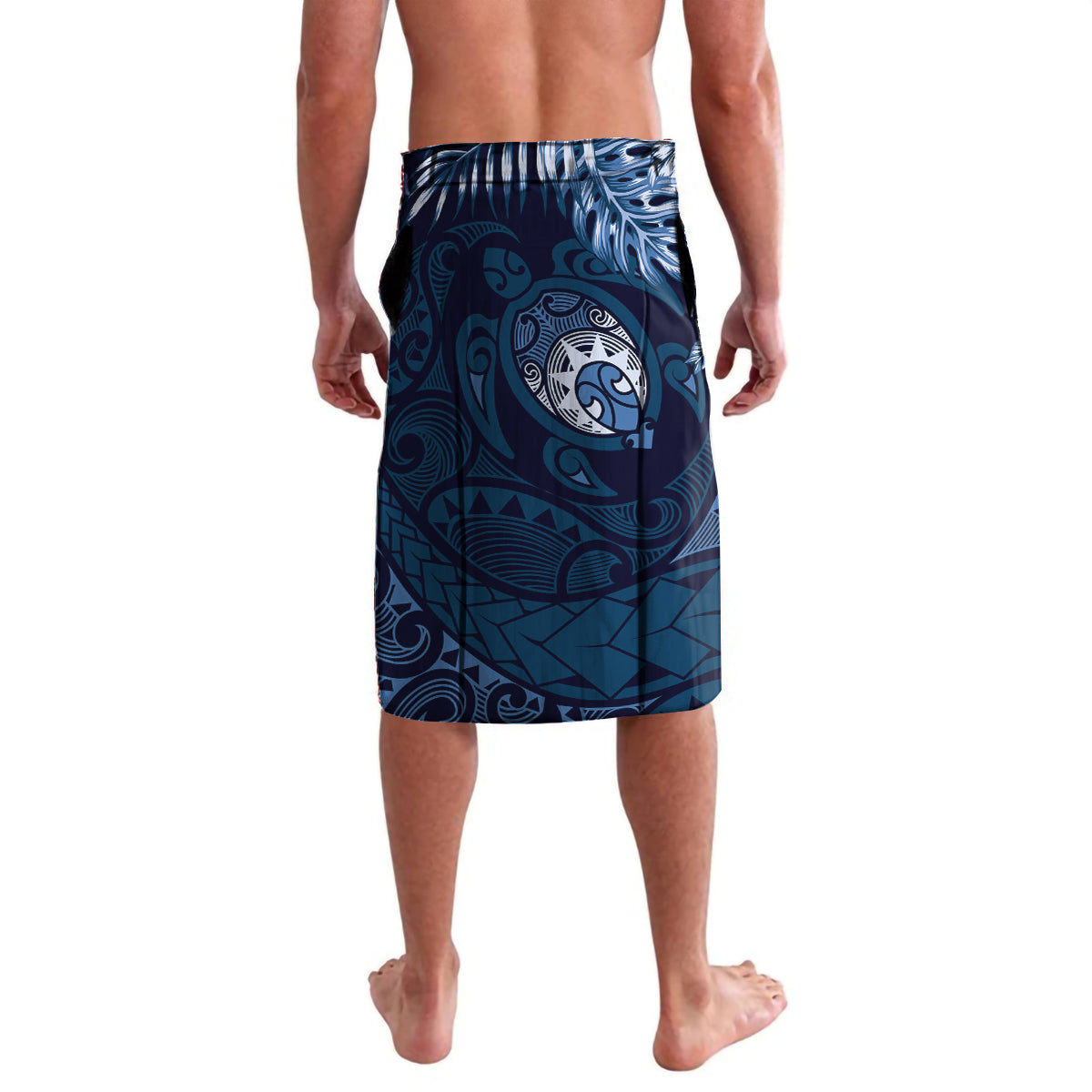 Father's Day Polynesian Pattern Lavalava Tropical Humpback Whale - Navy LT7 - Polynesian Pride