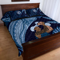Father's Day Polynesian Pattern Quilt Bed Set Tropical Humpback Whale - Navy LT7 - Polynesian Pride