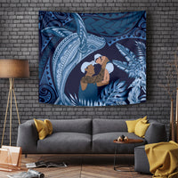 Father's Day Polynesian Pattern Tapestry Tropical Humpback Whale - Navy LT7 - Polynesian Pride