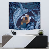Father's Day Polynesian Pattern Tapestry Tropical Humpback Whale - Navy LT7 - Polynesian Pride
