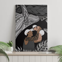 Father's Day Polynesian Pattern Canvas Wall Art Tropical Humpback Whale - Black LT7 - Polynesian Pride