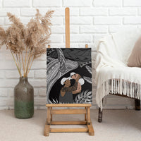 Father's Day Polynesian Pattern Canvas Wall Art Tropical Humpback Whale - Black LT7 - Polynesian Pride