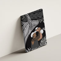 Father's Day Polynesian Pattern Canvas Wall Art Tropical Humpback Whale - Black LT7 - Polynesian Pride